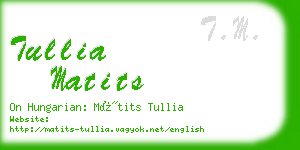 tullia matits business card